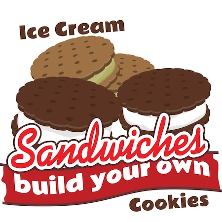 Signmission Safety Sign, 9 in Height, Vinyl, 6 in Length, Ice Cream Sandwiches, D-DC-36-Ice Cream Sandwiches D-DC-36-Ice Cream Sandwiches